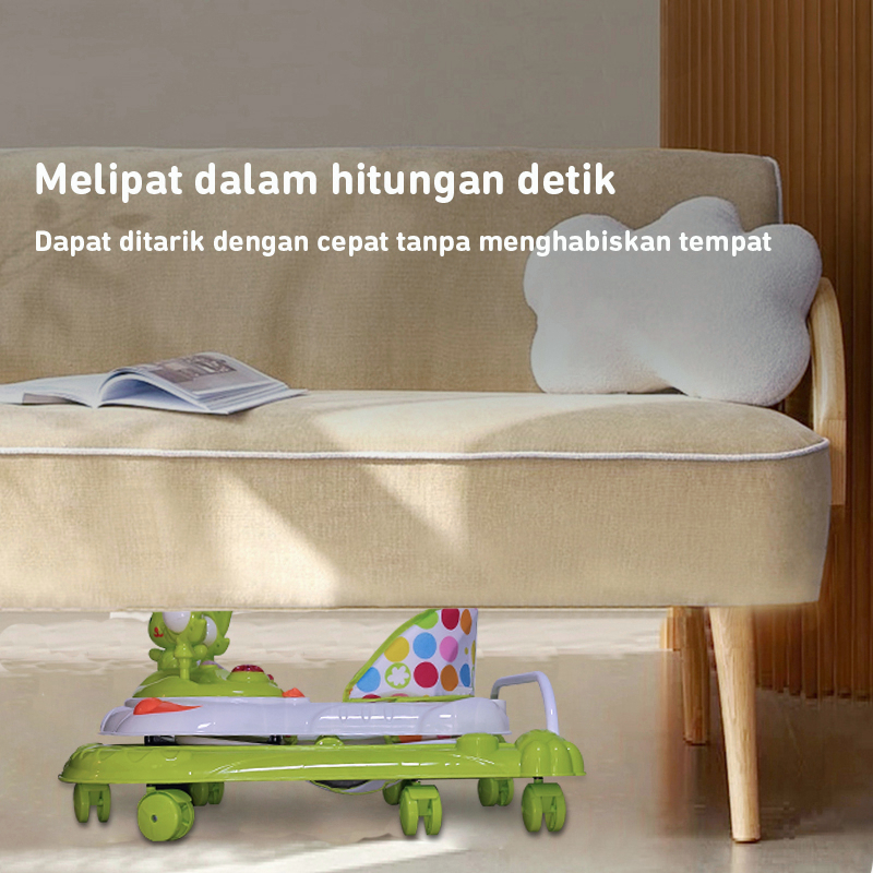 DADAWARD Baby Walker Milefo Musik Dorongan Mainan Bola+Pegangan Kupu2 Dorongan Roda 7pc