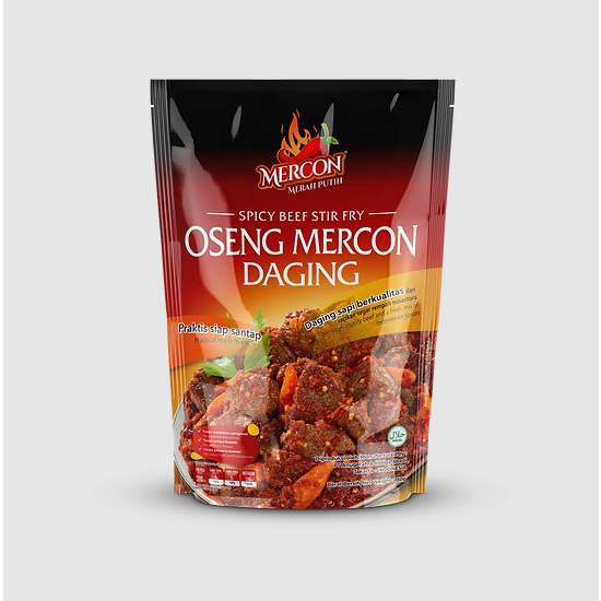

OSENG MERCON DAGING MERCON MERAH PUTIH150 GRAM LEVEL PEDAS LENGKAP