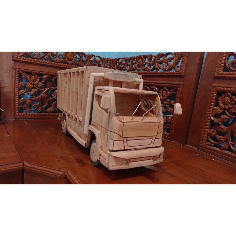 miniatur truk oleng bisa dijungkit bahan kayu