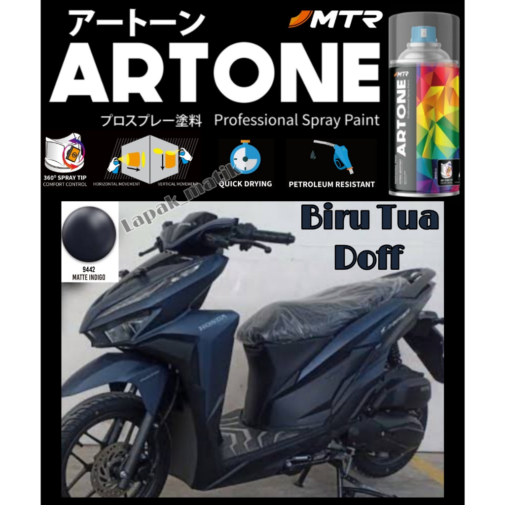 Pilok ARTONE BIRU DOFF MATTE INDIGO 9442 MATTE BLUE HONDA 300ML