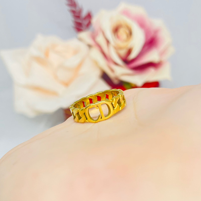 Cincin titanium CD rantai Wanita