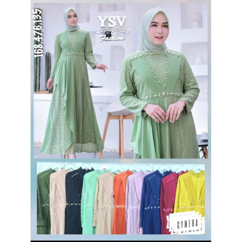 GAMIS ABAYA MEWAH PAYET MUTIARA KOMB. BRUKAT