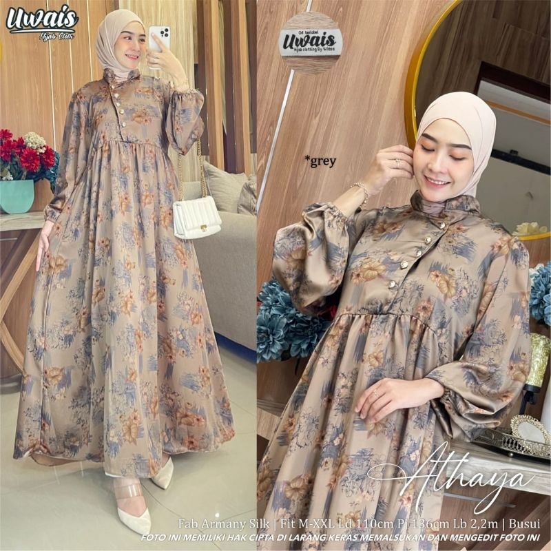 Uwais Athaya Maxy Dress Busui Friendly Athaya Gamis Original Uwais Hijab