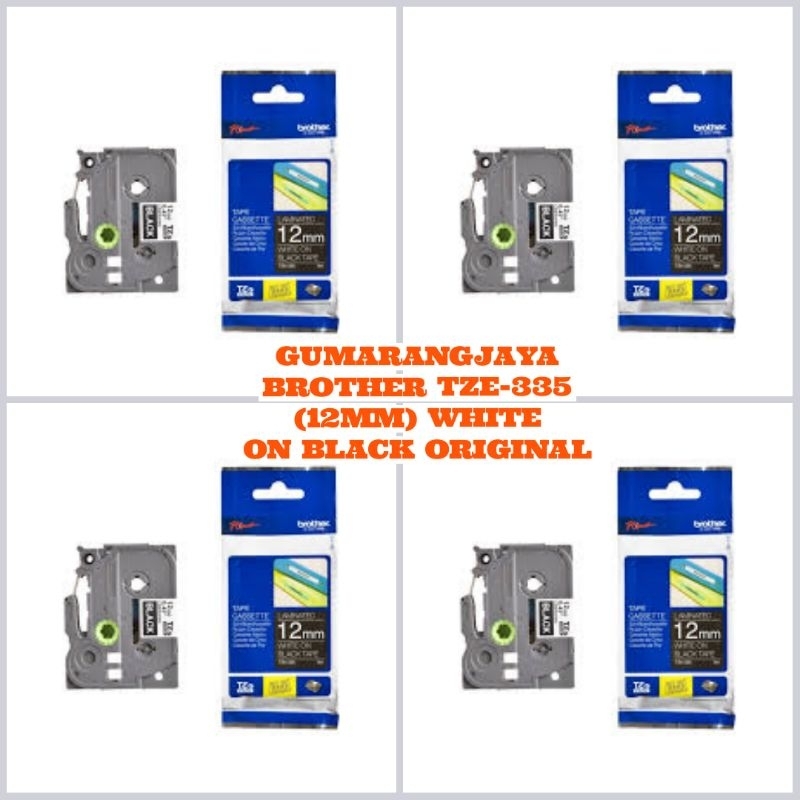 

BROTHER LABEL TZE-335(12MM) WHITE ON BLACK ORIGINAL NEW