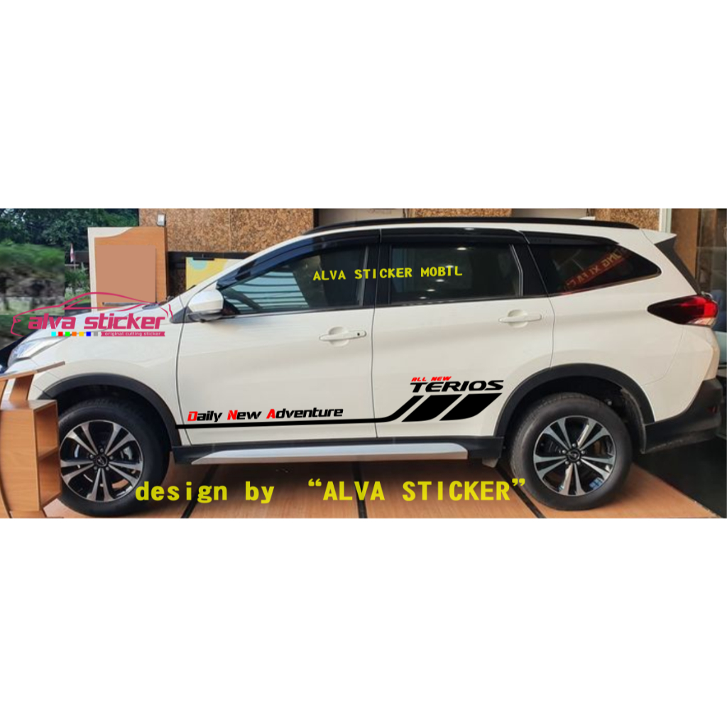 best sticker mobil daihatsu all new terios side body samping stiker list stripe daily new adventure