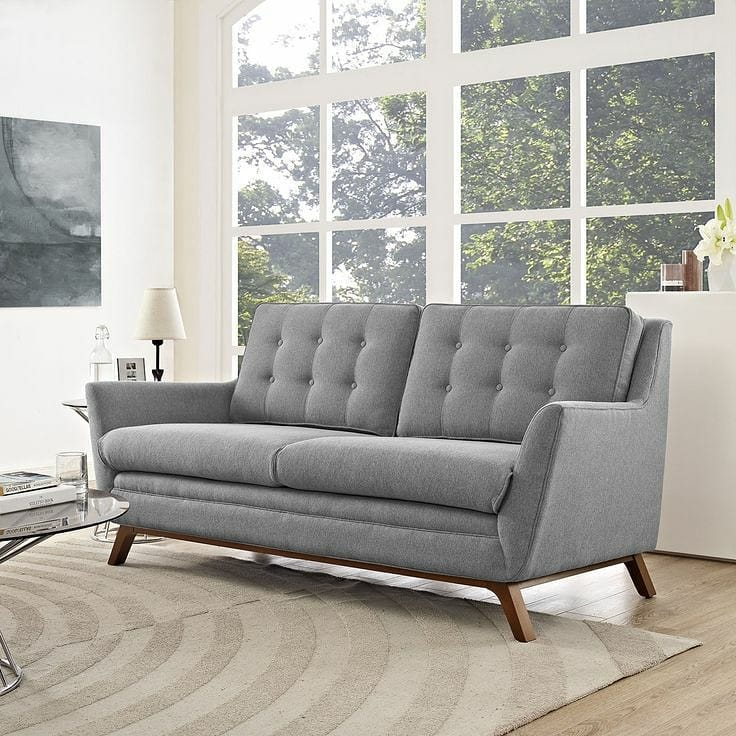 Sofa 2 Seater Model Desain Full Bantal Duduk Dan Sandaran | Kursi Tamu Retro Custom Furniture