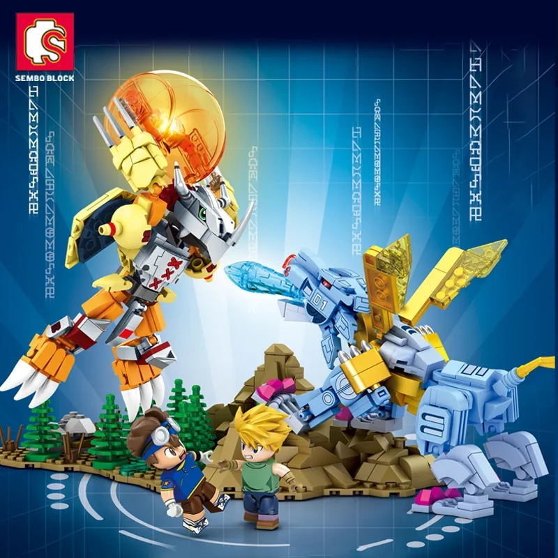 Sembo Bricks Digimon Adventure Taichi Greymon Yamato Sora Joe  Taichi Yamato Sora Agumon