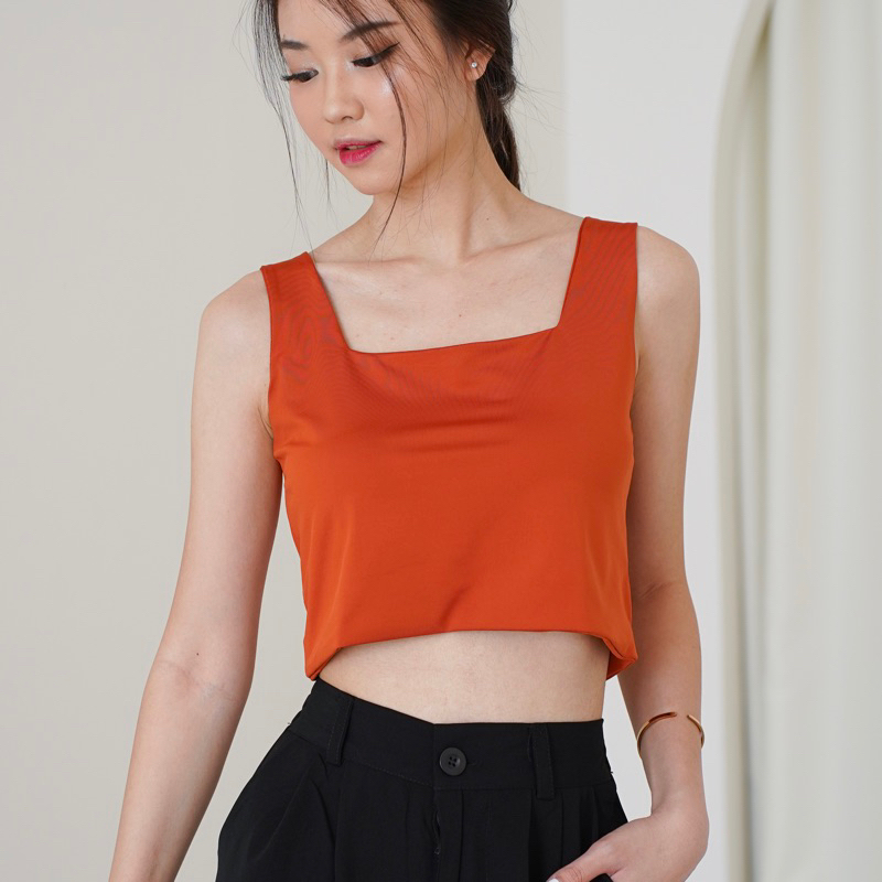 Julee The Label - Yumi Tanktop Square Tanktop Baju Atasan Wanita Crop Top Korea Crop Square Tank