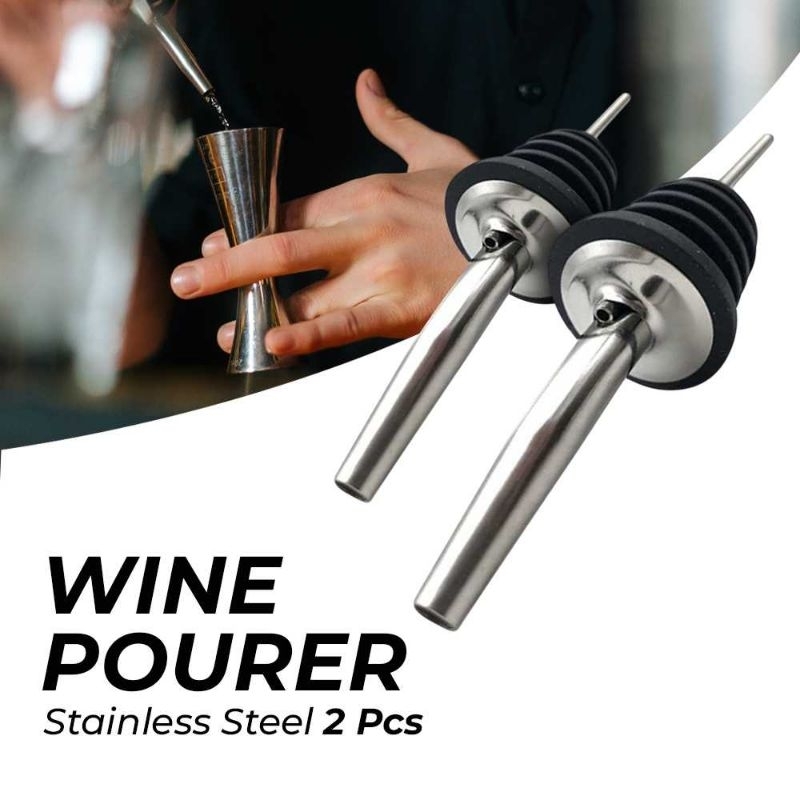 HALOJAJU Wine Pourer Bar Cocktail Stainless Steel 2 PCS - 11345