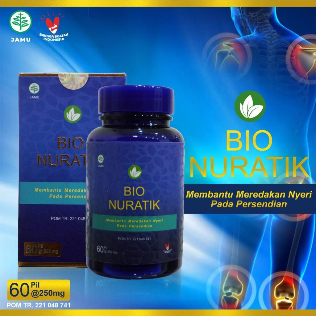 BIO NURATIK PIL OBAT HERBAL ALAMI AMPUH UNTUK MENGOBATI BERBAGAI JENIS KELUHAN PERSENDIAN SEPERTI PEGAL LINU, ASAM URAT, DAN REMATIK, NYERI SENDI, KESEMUTAN, DLL, JTV