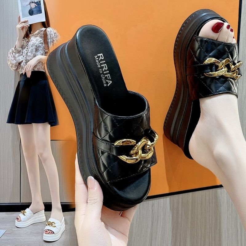 SN859 - Sandal Wedges Hak Tinggi Fashion Wanita