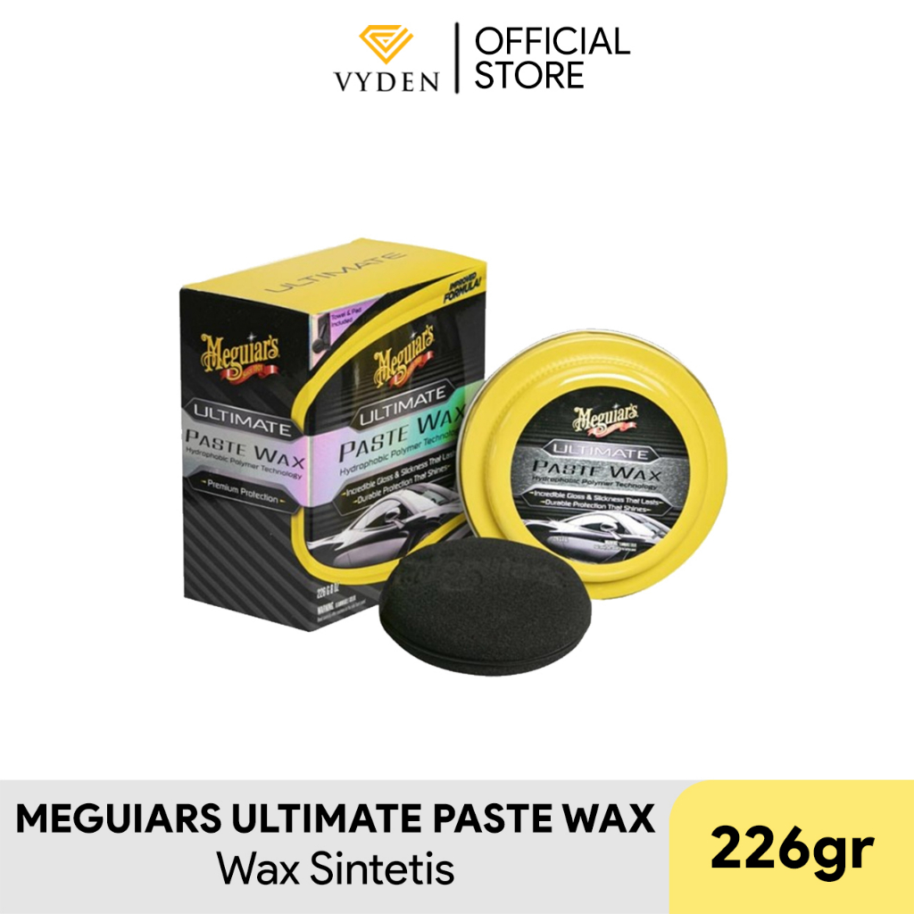 MEGUIARS Ultimate Paste Wax New Improved Formula Original Pack Pengkilap Mobil Kemasan Kecil Wax terbaiknya Meguiars USA Semi Coating Efek Daun Talas Hydrophobic Tahan Lama