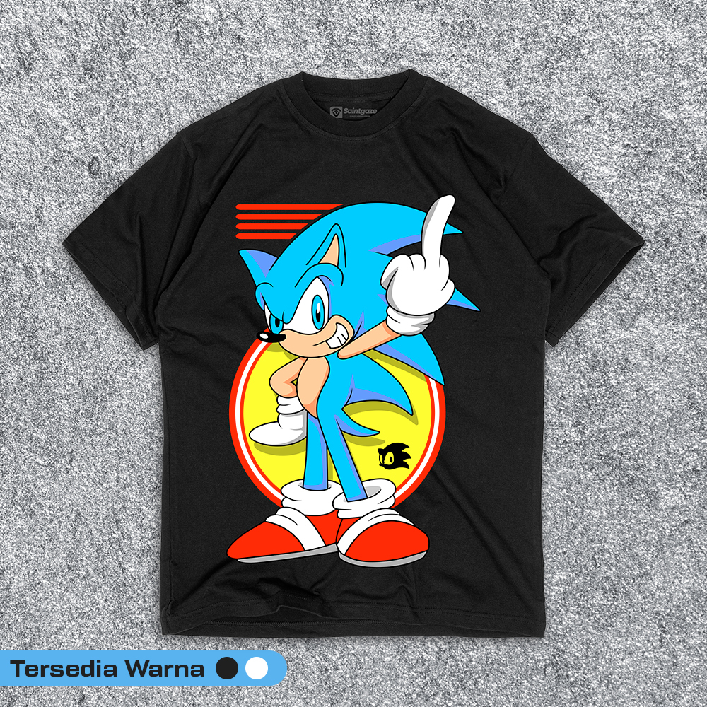 Cartoon - sonic Kaos kartun dewasa original vintage laki laki wanita cowo cewe baju distro t shirt a