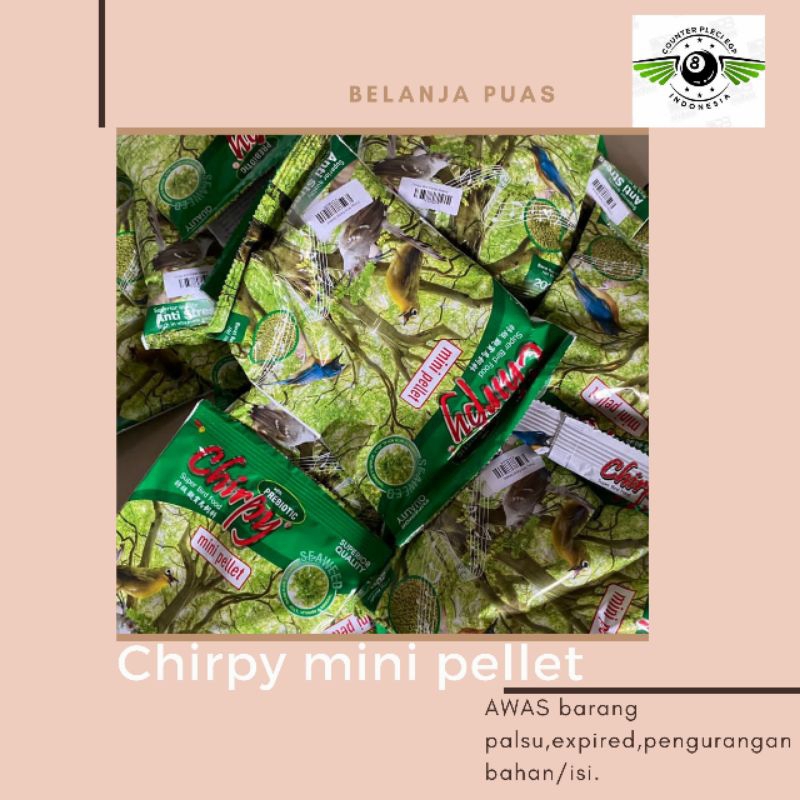 Chirpy Mini Pellet Voer Pakan Burung Pleci Prenjak Cendet Anis Merah Kembang Murai Kacer Cucak Hijau