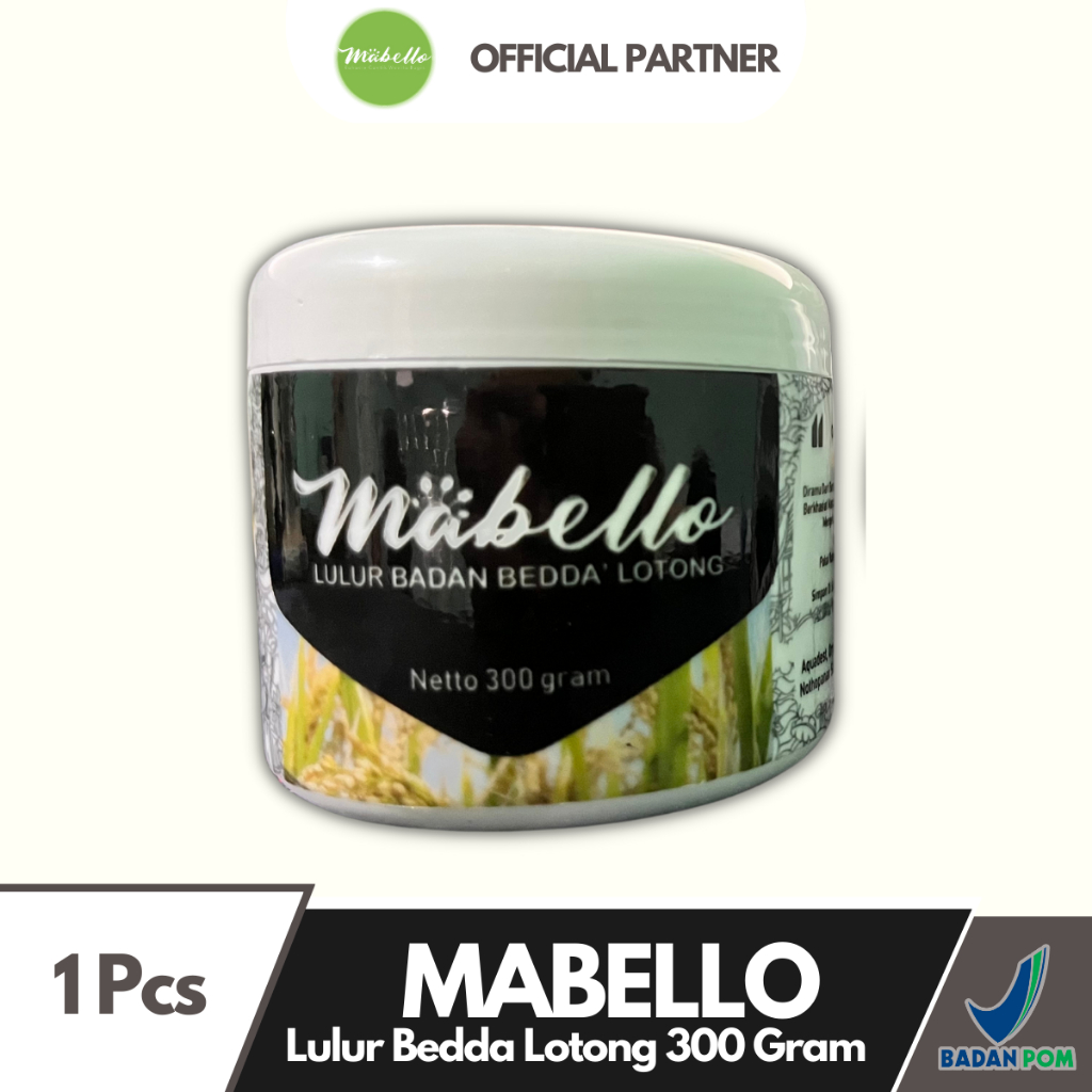 Lulur Pemutih Badan Pria Wanita 300gr Mabello Lulur Bedak Lotong Lulur Hitam Pemutih Badan Permanen BPOM Halal Scrub Badan Pembersih Daki M5