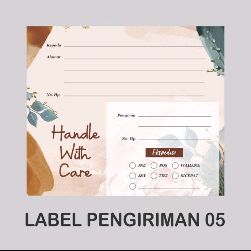 

LABEL PENGIRIMAN/LABEL PAKET/SATUAN