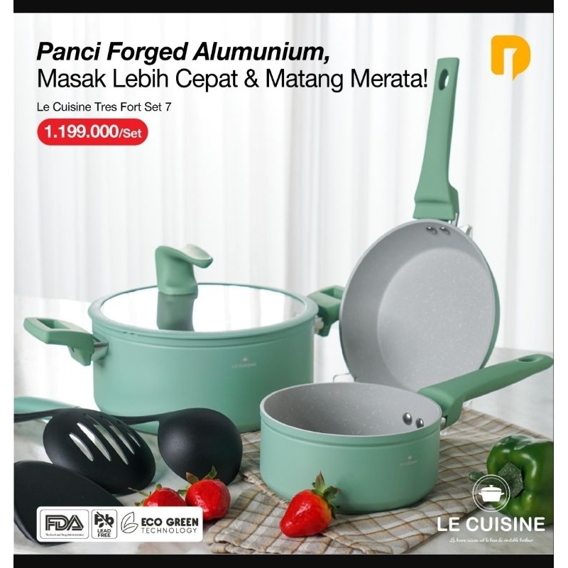 Panci Set anti lengket Le Cuisine Tres Fort 7 pcs