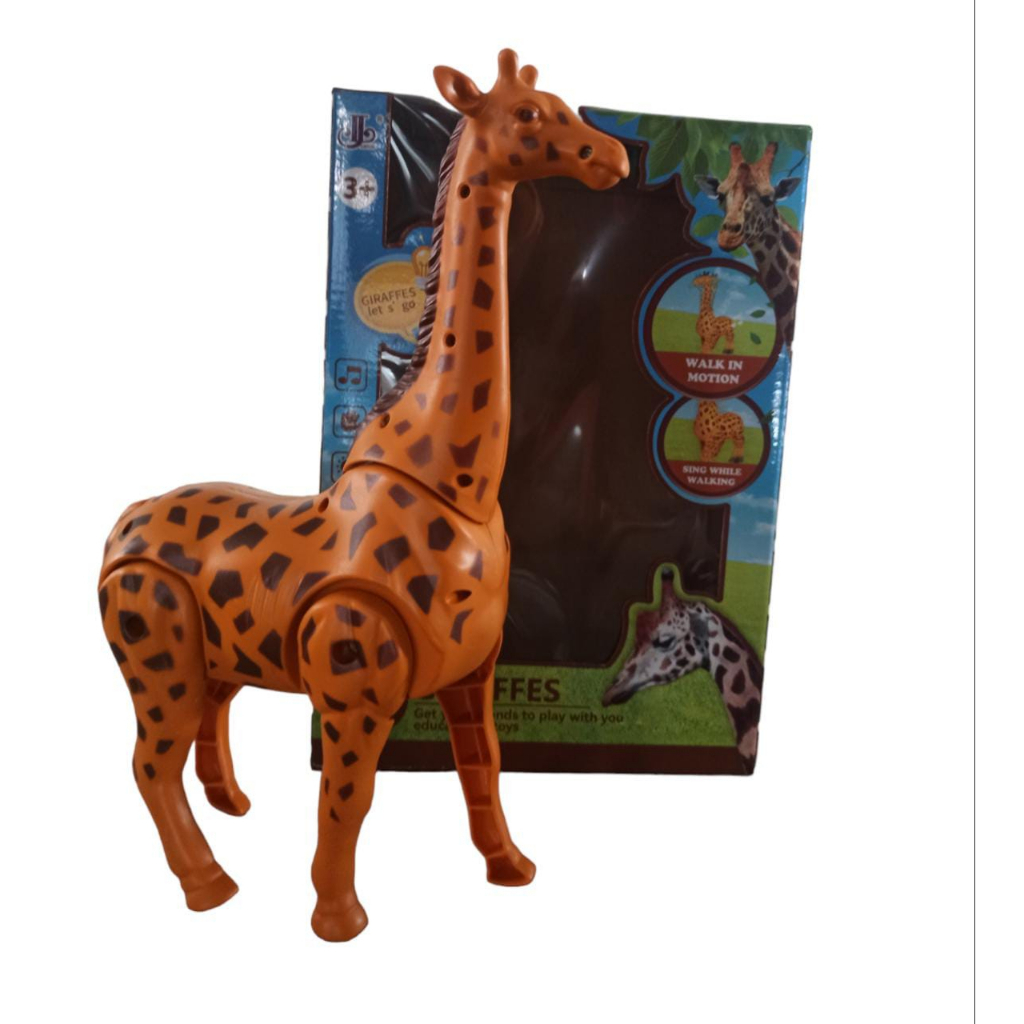 MAINAN HEWAN JERAPAH JALAN SENDIRI SUARA MUSIC  MAINAN ANAK ANAK BENTUK HEWAN JERAPAH BATAERAI JALAN