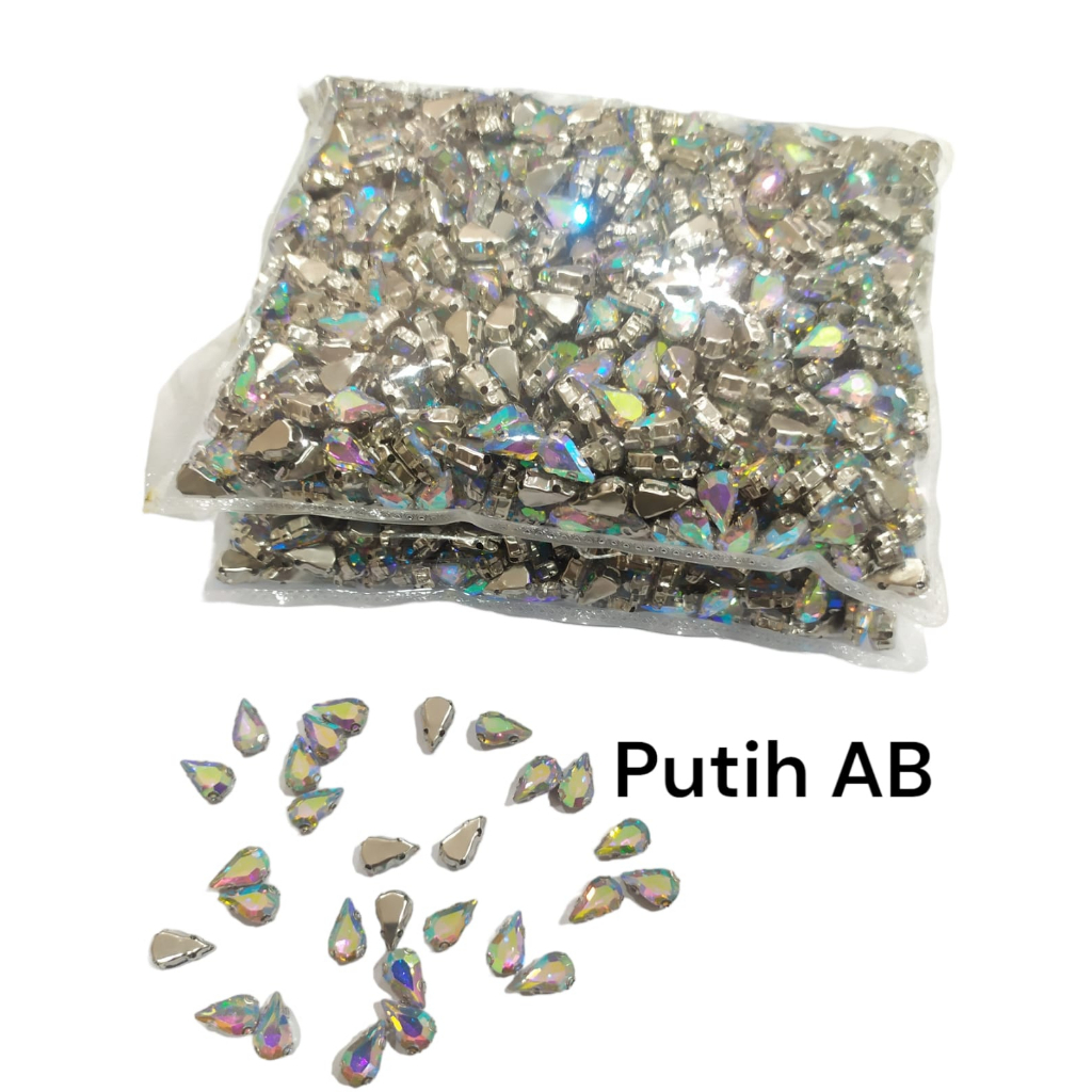 DIAMOND CANGKANG / Permata Cangkang Tetes 6x10 Grade A Kaca, 1000 pcs [Grosir]