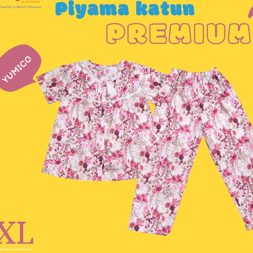 BAJU TIDUR CELANA PANJANG XL KATUN RAYON PREMIUM YUMICO