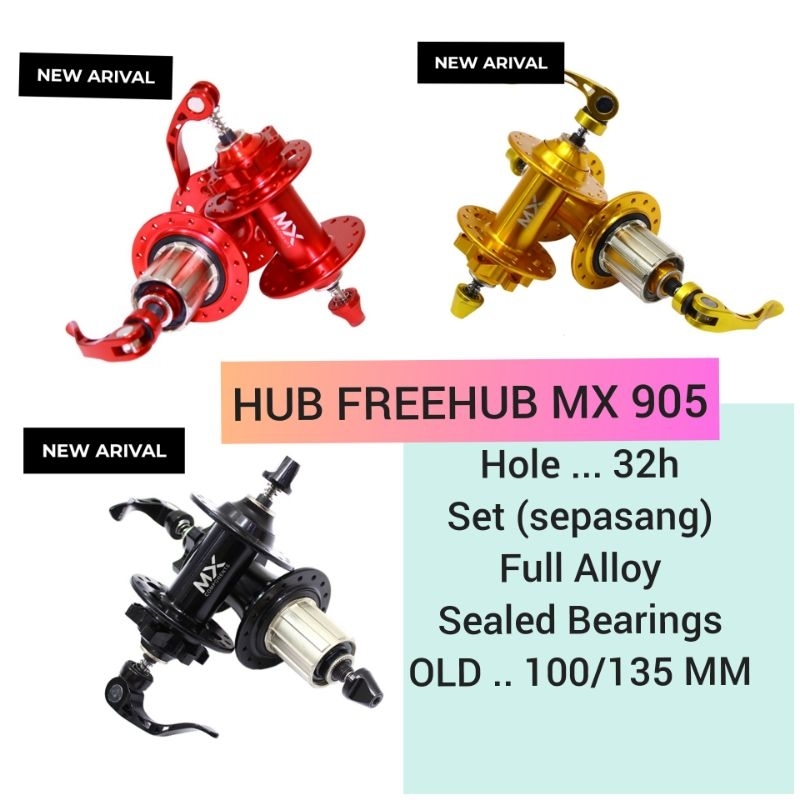 HUB FREE HUB SEPEDA MX 905 ALLOY HOLE LUBANG 32H SEALED BEARINGS HUB SEPEDA MTB SELI LIPAT