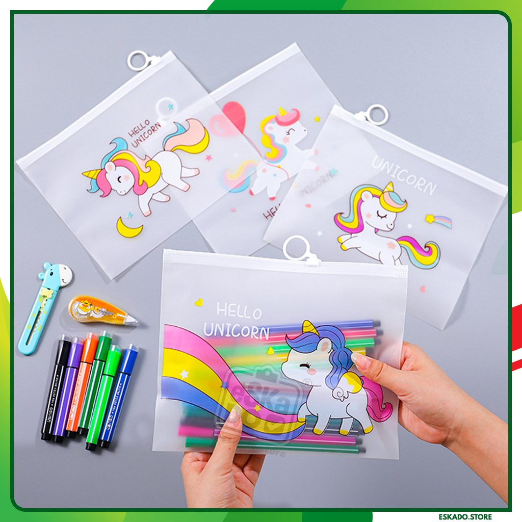 Tempat Pensil / Zipper Bag Edisi Unicorn Serbaguna