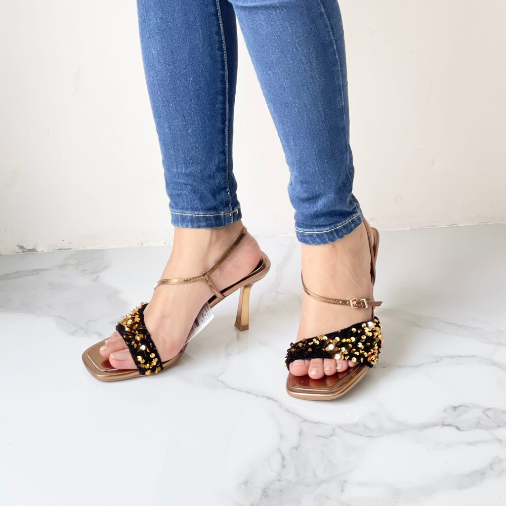 SANDAL WANITA ZS-3914 GOLD HEEELS 8CM