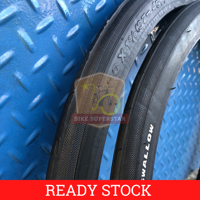 Ban Luar Sepeda Ukuran 20 x 1 3/8 (451) SWALLOW Deli Tire Slick Lipat