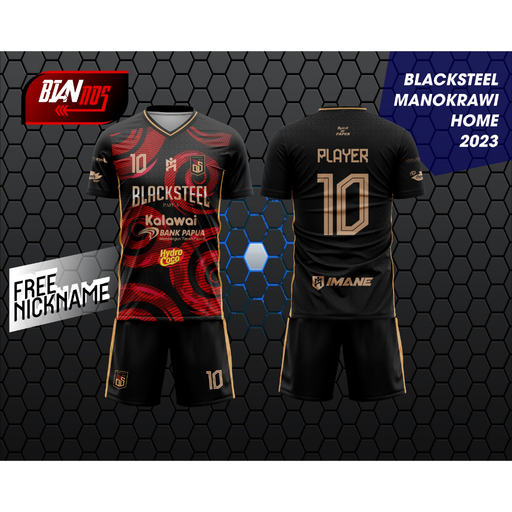 JERSEY FUTSAL BLACKSTEEL HOME 2022/2023 FULL PRINTING (GRATIS CUSTOM NAMA DAN NO PUNGGUNG)