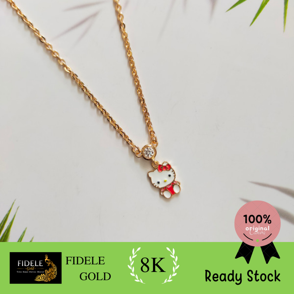 Kalung Hello Kitty Disney Fashion Anak Kalung Emas Asli Kadar Muda 375 Ubs Gold