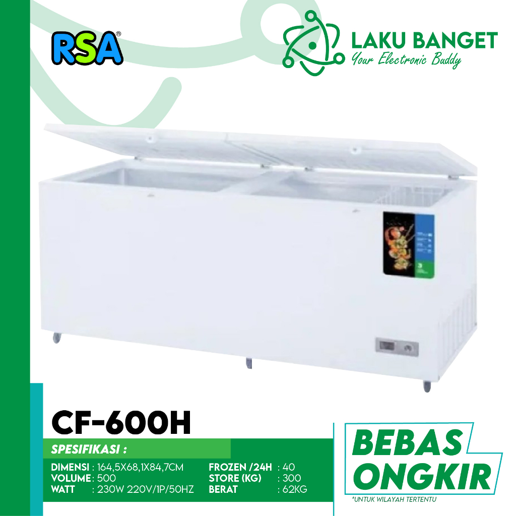 Chest Freezer 500 Liter RSA CF600H / Chest Freezer RSA CF 600 H Garansi Resmi