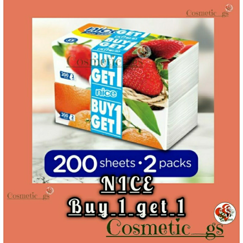 (BUY 1 GET 1) NICE TISSUE WAJAH 200 lembar