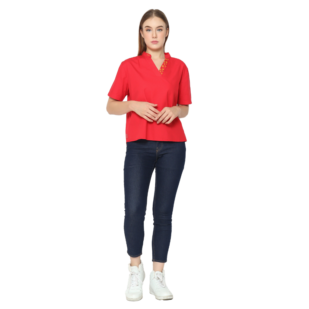 Insight Kemeja Lengan Pendek Wanita Oriental Blouse Planet Surf