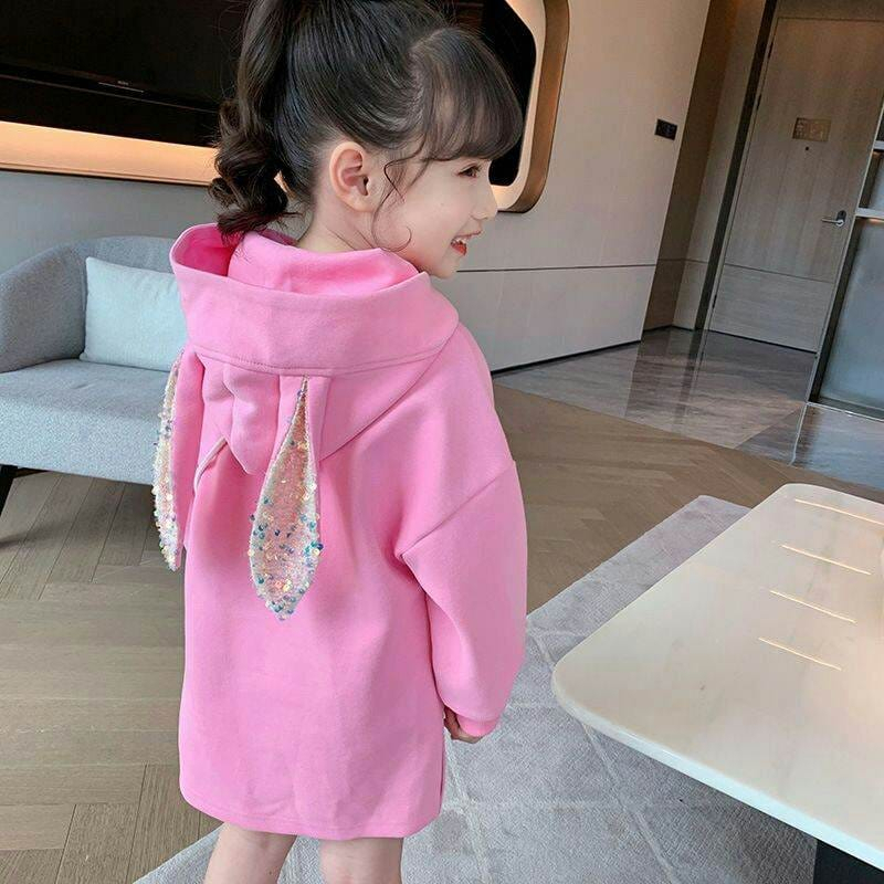 Sweater Dress Anak Perempuan Rabbit Dengan Tas Selempang