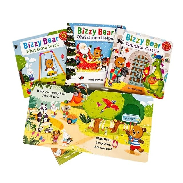 WD Buku Import Bizzy Bear Slider Pull and Push Board Books Buku Cerita Anak Kids Story Book