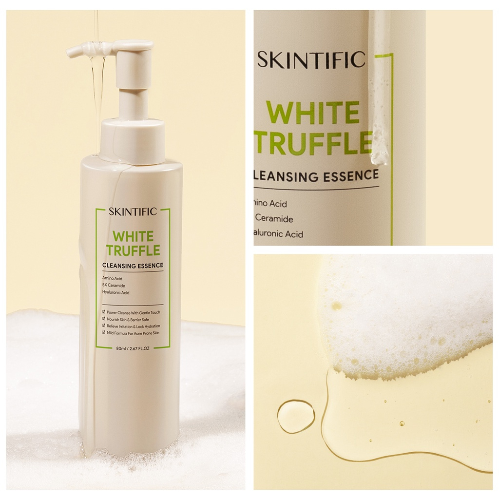 SKINTIFIC White Truffle Essence Cleanser Facial Wash | SKINTIFIC Truffle Biome Skin Cream Gel Moisturize 30ml