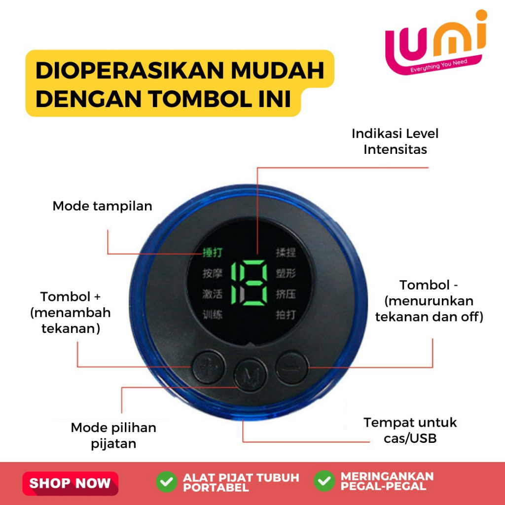 EMS Cervical Elektrik Pemijat Leher Alat Refleksi Pijat Otot Bahu Punggung Kepala Portable Gel Pad Patch Neck Massager Terapi