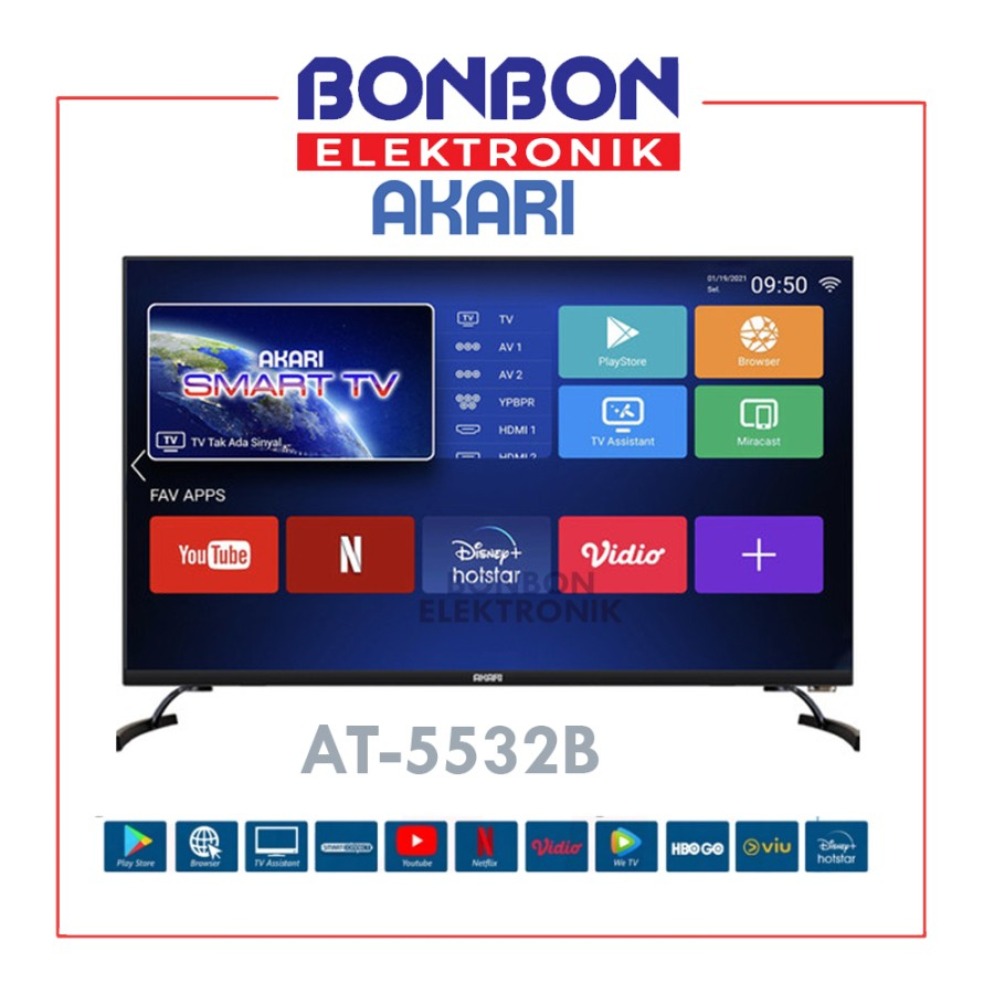 Akari LED Android TV 32 Inch AT-5532B / 5532B Smart TV Digital HD