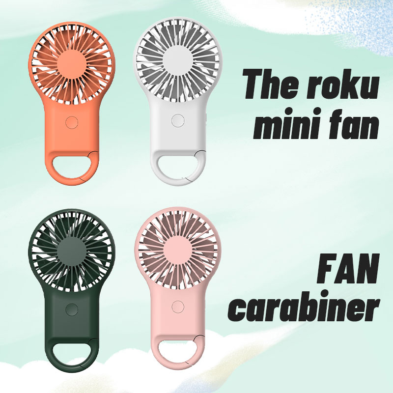 Kipas Angin Mini Portable Recharge / Mini Fans Exquisite Fahion/ The Roku Mini Fan dengan Gesper dan Cahaya Berwarna-warni