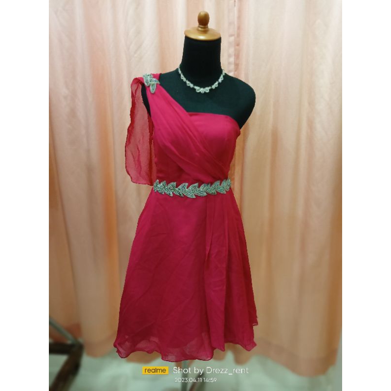 gaun pesta anak dewasa pink preloved