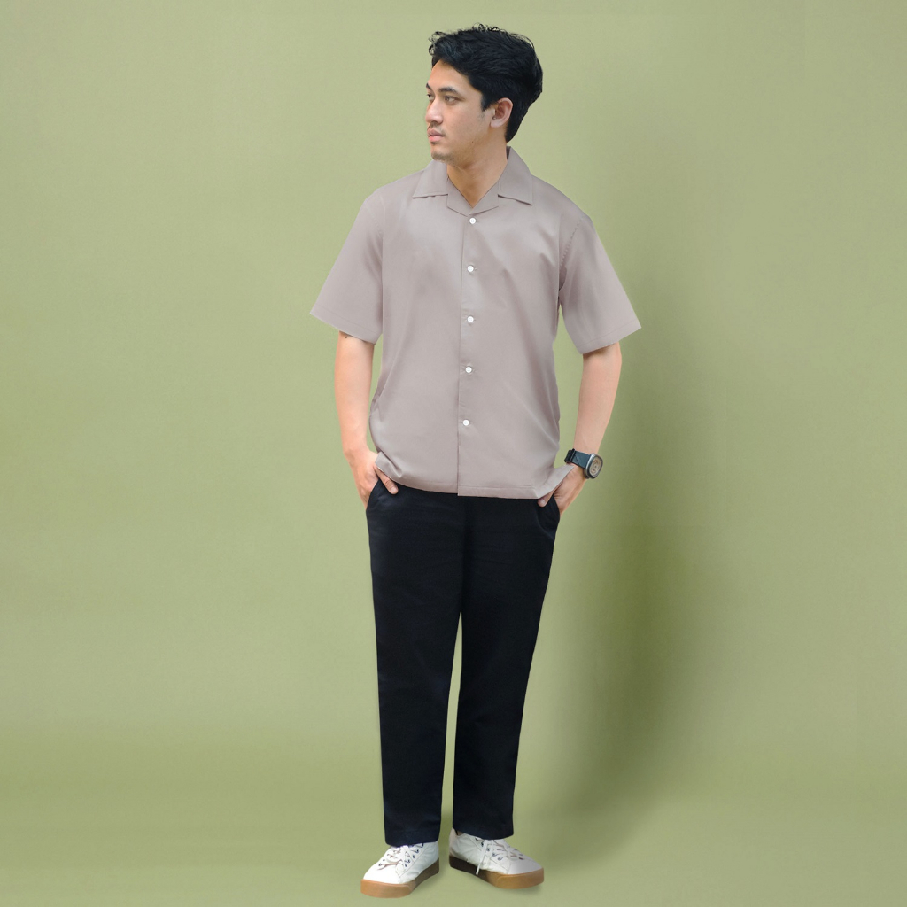 Orca Kemeja Pendek Ediz Relaxed Shirt Almond Tan