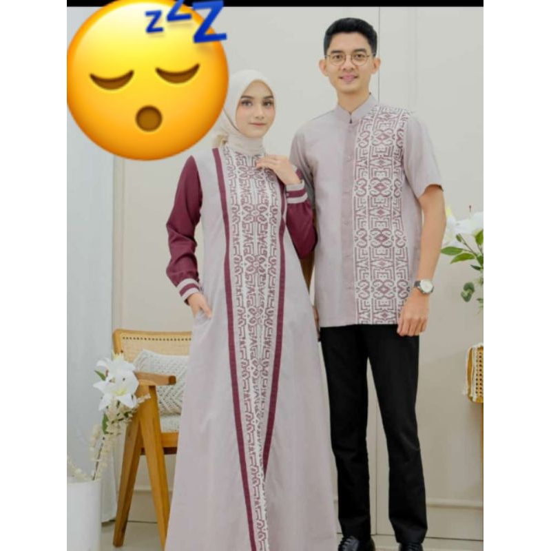 Set couple athaya / couple dress + kemeja athaya / dress Athaya / dress bahan katun triset