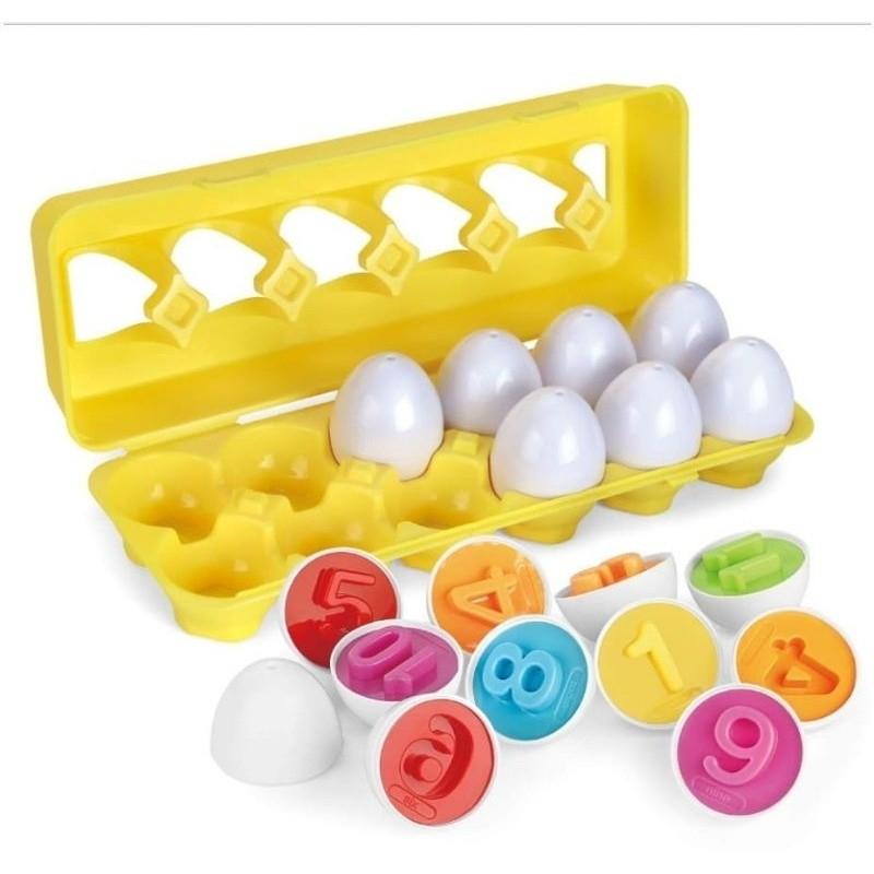 Matching Mencocokkan Egg 12pcs Egg Shape Puzzle Telur 12pcs Geometri //mainan edukasi anak /mainan murah/mainan pembelajaran anak /baby toys