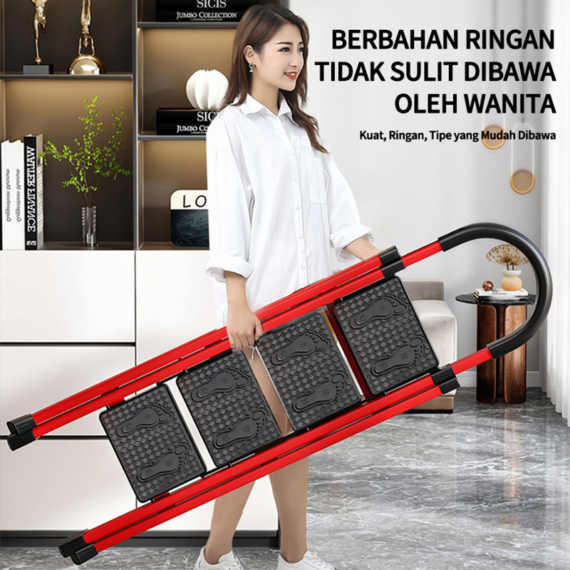 3-6 Step Tangga Rumah Lipat Tangga Besi Lipat Household Steel Ladder / Baja Karbon Tangga Lipat