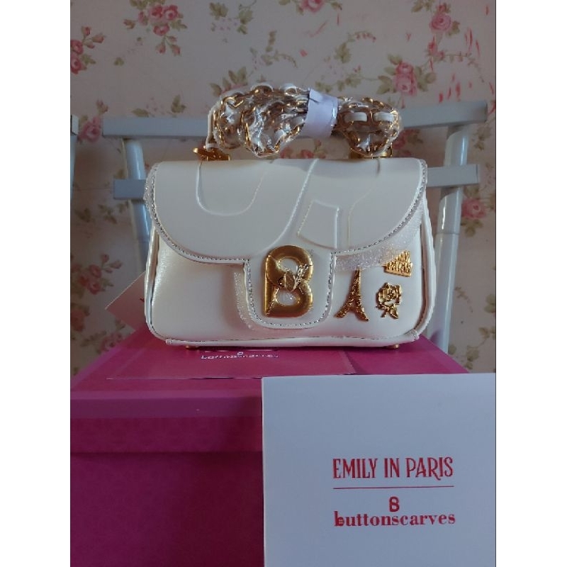 NEW  BUTTONSCARVES ALMA BAG EMILY IN PARIS LE BLANC