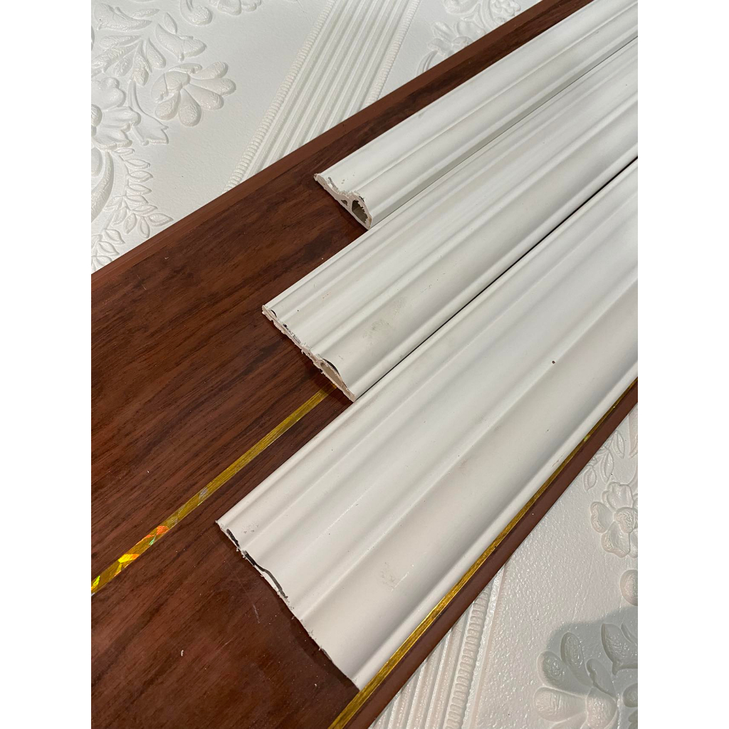 Wallmoulding bahan PVC panjang 4m putih Dove/ Lis moulding PVC tanpa perekat// Eropa style//Fabelio_Wallpaper