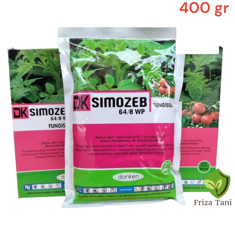 Fungisida DK Simozeb 64/8WP 400Gram Bahan Aktif Mankozeb 64% & Simoksanip 8% Pengendali Jamur Dan Bu
