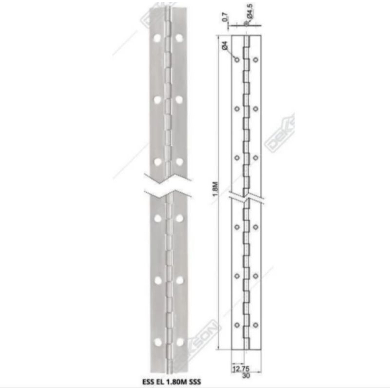 Engsel Stainless Piano Dekkson ESS EL DKS 1.80M SSS Panjang 1.8meter