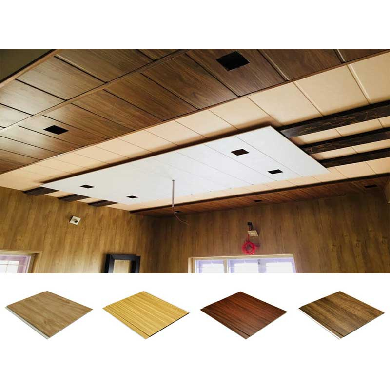PVC Plafon Motif Kayu Mewah Pengganti Gypsum Ceiling PVC Panel