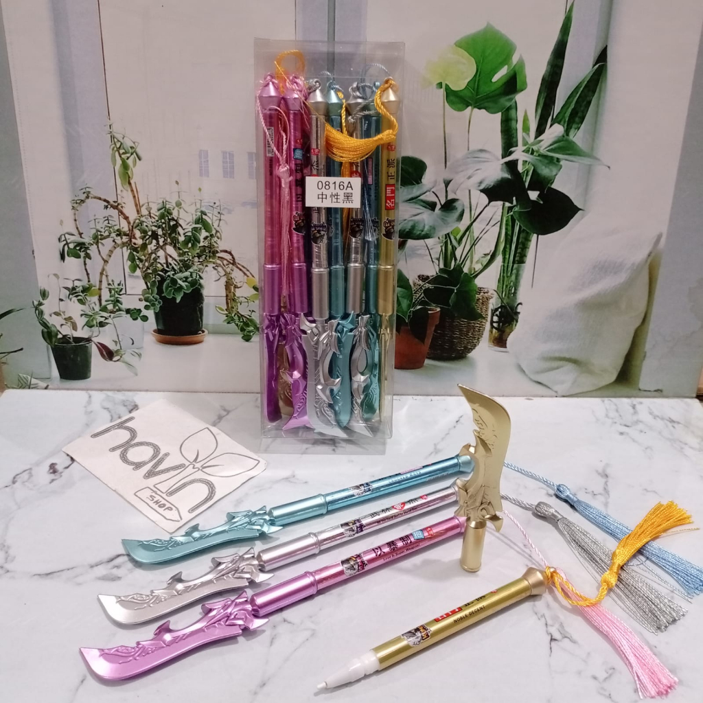 

sg (12Pc) Pen Gel Motif Cowo Unik Tinta Hitam